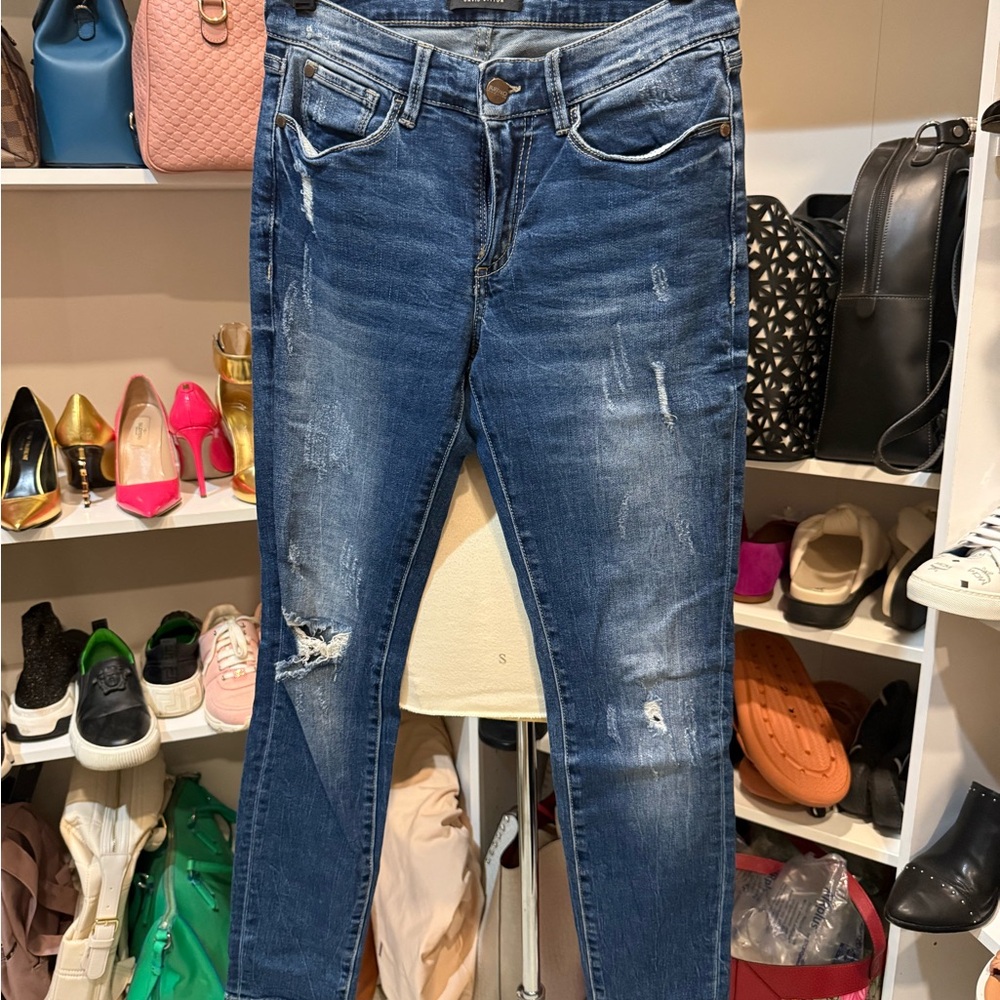 Buffalo David Bitton Blue Skinny Jeans Distressed